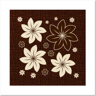 Brown floral design Posters and Art